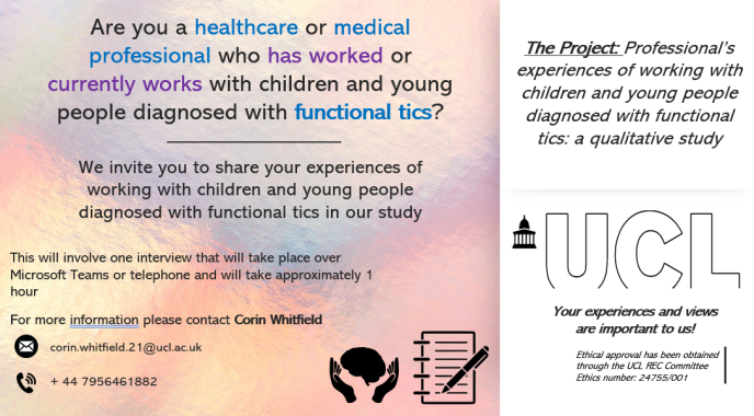 Professional’s experiences of working with children and young people diagnosed with functional tics