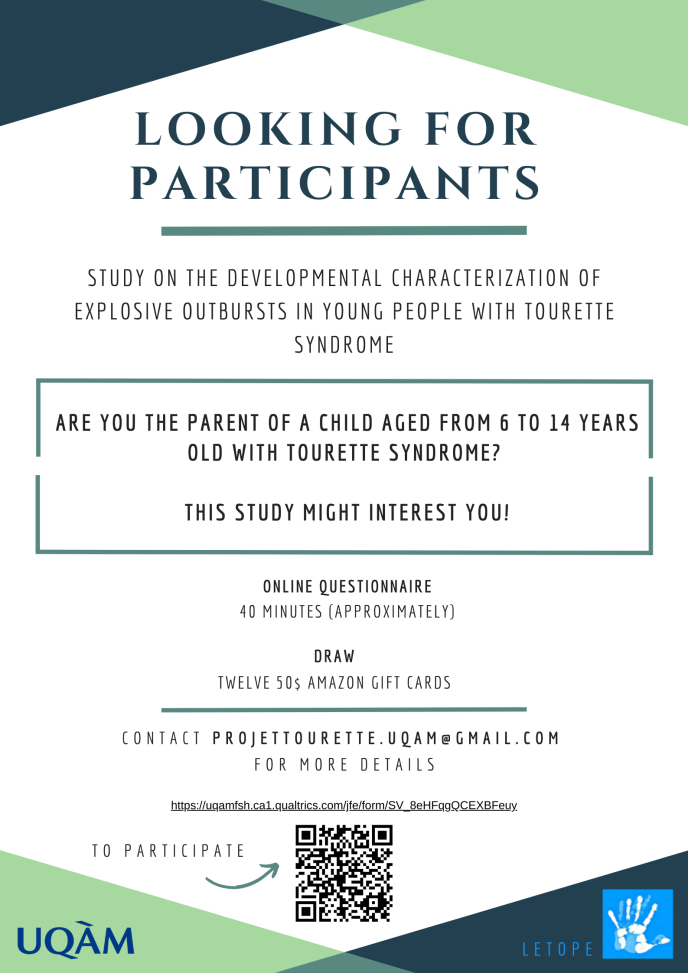 Study on the developmental characterisation of explosive outbursts in young people with Tourette syndrome