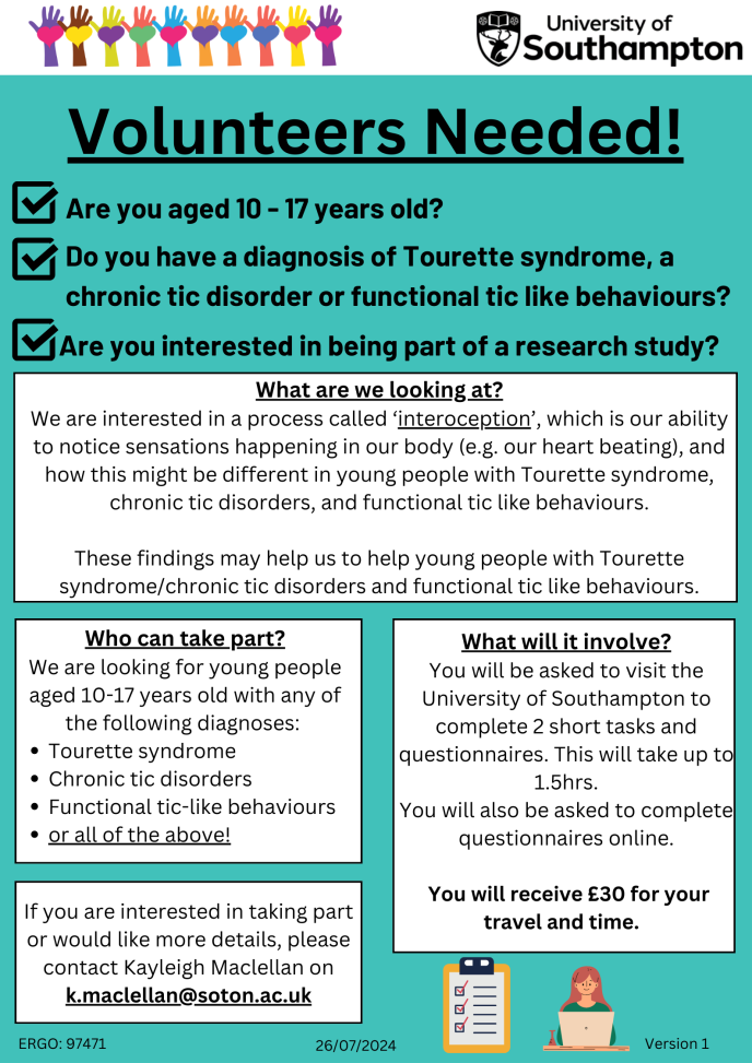 The impact of interoception on tics, anxiety and quality of life in young people with Tourette syndrome/chronic tic disorders and functional tic like behaviours