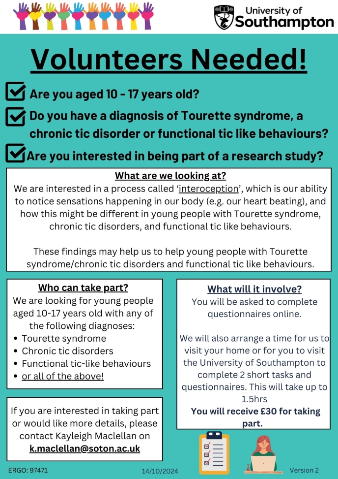 The impact of interoception on tics, anxiety and quality of life in young people with Tourette syndrome/chronic tic disorders and functional tic like behaviours